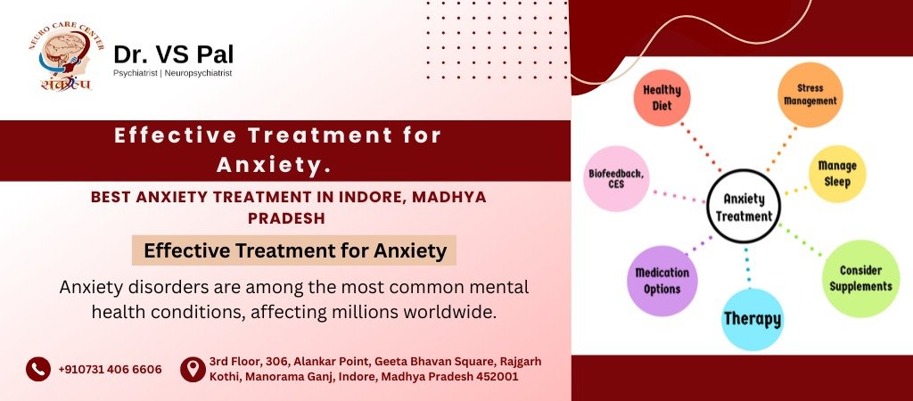 Seeking anxiety treatment in Indore? Dr. V.S. Pal offers the best care for anxiety disorders, combining therapy, medications, and stress management for a comprehensive approach.